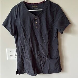 HeartSoul Gray Short Sleeve Scrub Top